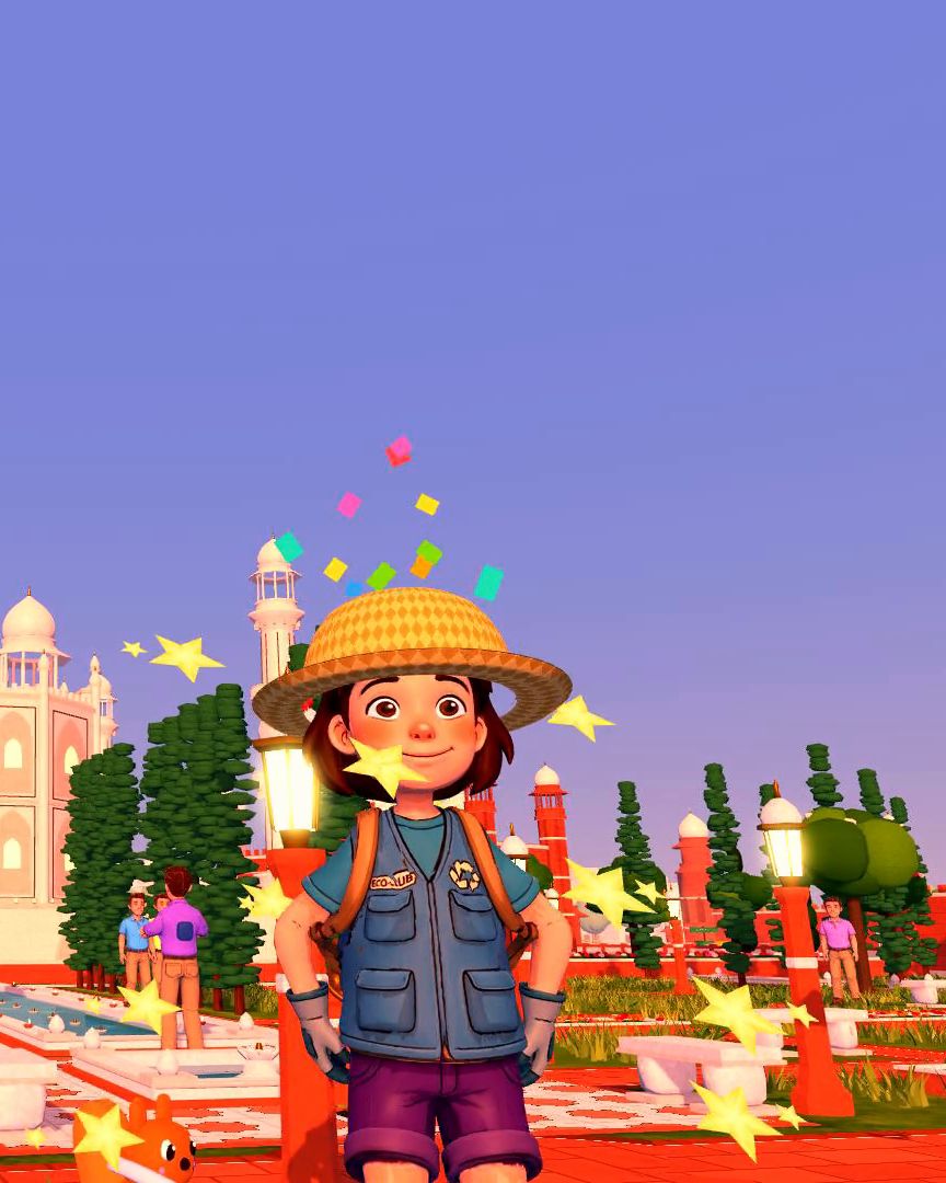 Ada celebrating in the Taj Mahal gardens