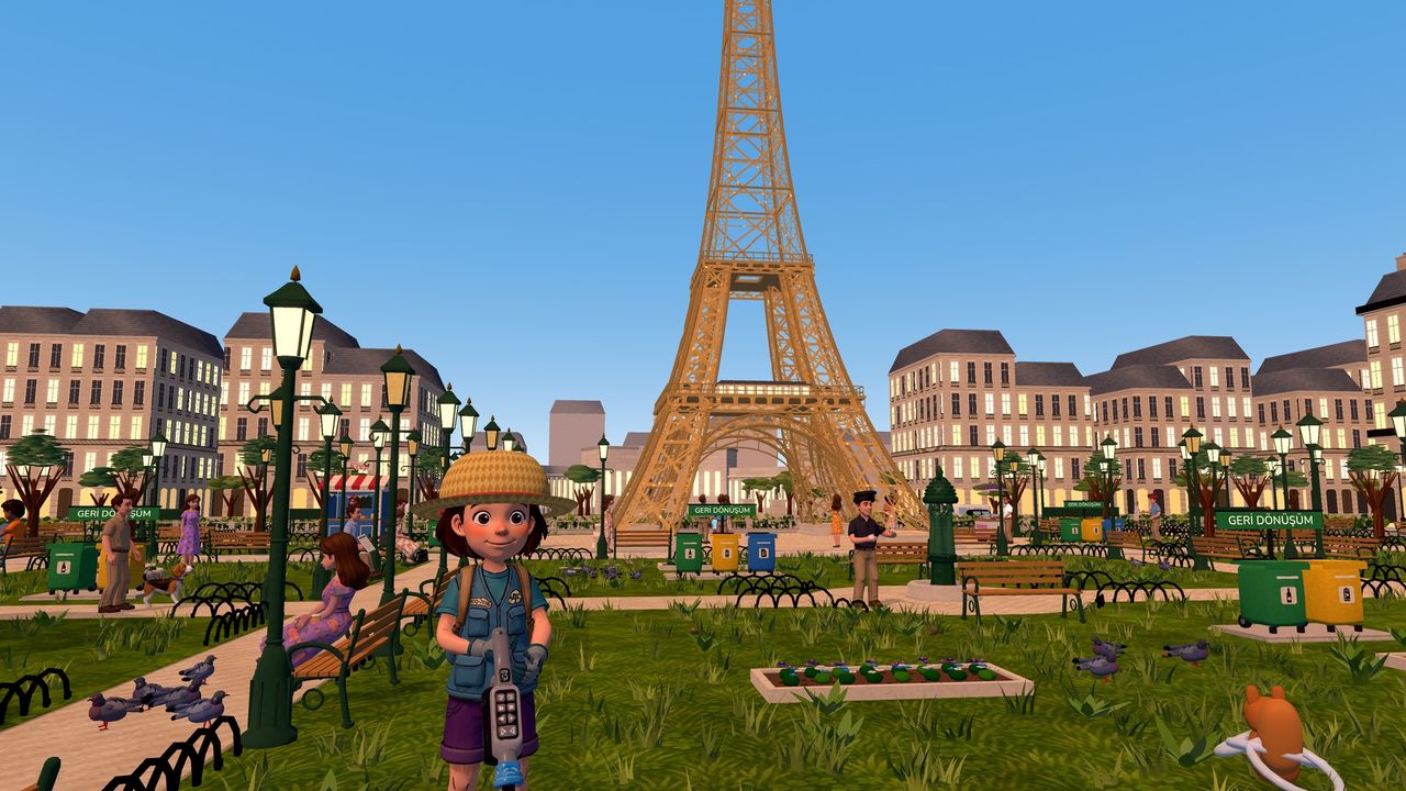 Ada in front of the Eiffel Tower in Paris