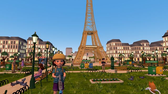Ada in front of the Eiffel Tower in Paris