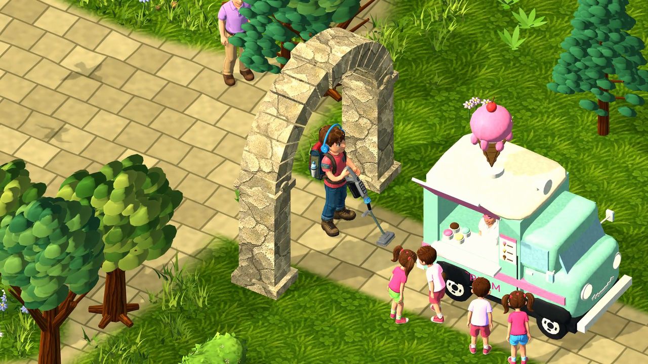 The ice-cream van visits the park