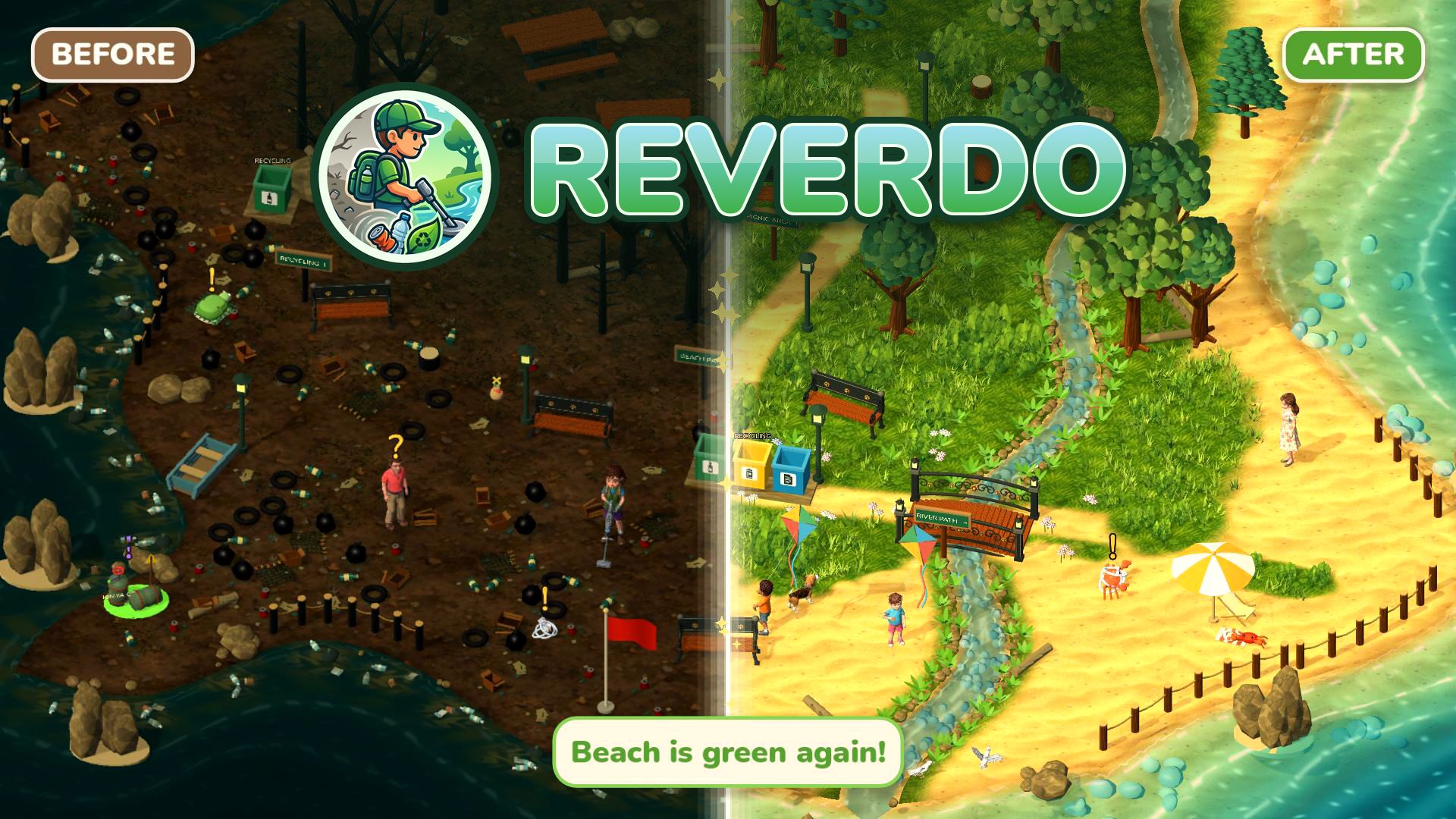Reverdo trailer poster: the beach before and after cleaning